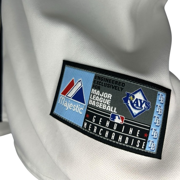 Majestic Tampa Bay Rays Baseball Jersey 2008 World Series Patch Mens Size XL - Picture 8 of 14